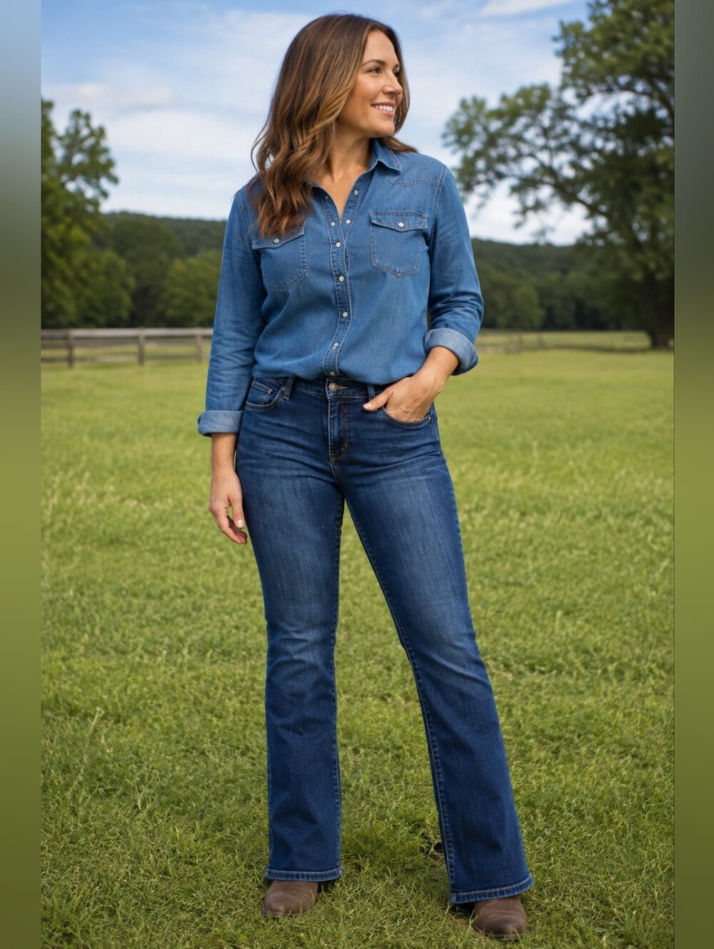 Bootlegger Dark Blue Bootcut Jeans - 32 W x 29 L
